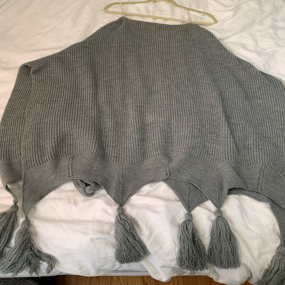 Grey Shawl with tassels
